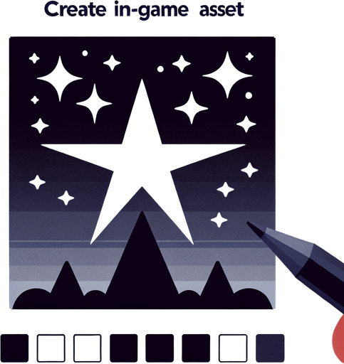 one start shape in the sky.
In-Game asset. 2d. Blank background. High contrast. No shadows.