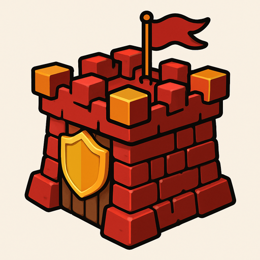 clash of clans klan kalesi.
In-Game asset.  2d.  High contrast.  No shadows