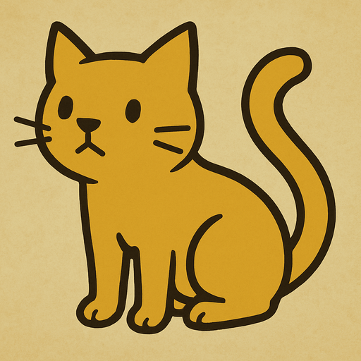 Cat in professor Layton game style.
In-Game asset.  2d.  High contrast.  No shadows