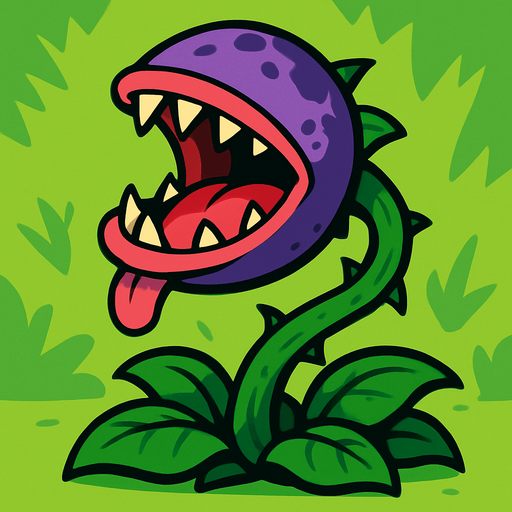 A background, this picture of a flash eating plant Not eating flesh at least not yet.
In-Game asset.  2d.  High contrast.  No shadows
