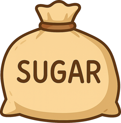 a bag of sugar. No background. Transparent background. Blank background. No shadows. 2d. In-Game asset. flat