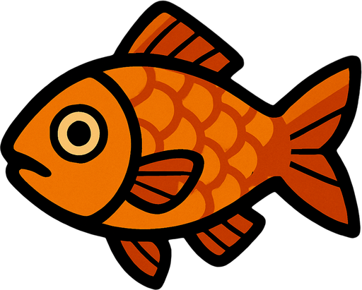 fish.
In-Game asset.  2d.  High contrast.  No shadows