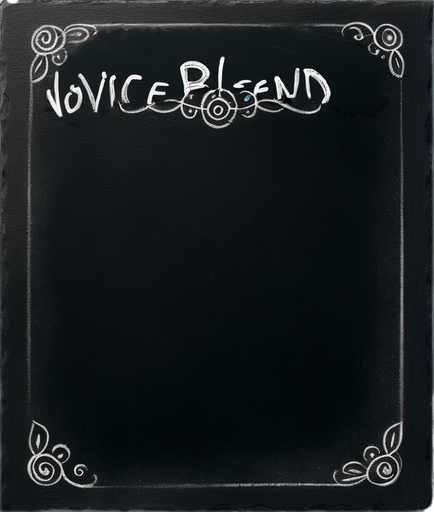 Text "NOVICE BLEND" in chalk, handwritten
