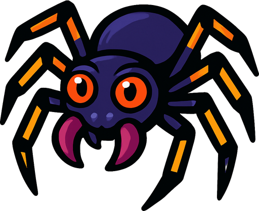 spider.
In-Game asset.  2d.  High contrast.  No shadows