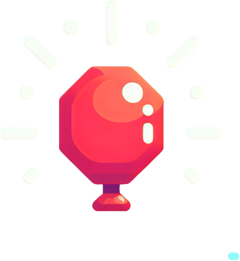 Simple Ballón pop.
Single Game Texture.  In-Game asset.  2d.  Blank background.  High contrast.  No shadows