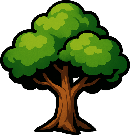 Tree.
In-Game asset.  2d.  High contrast.  No shadows
