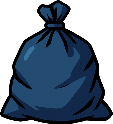 Bolsa de basura.
In-Game asset.  2d.  High contrast.  No shadows