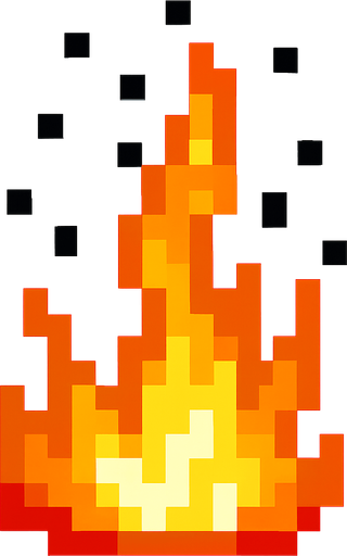 Minecraft yanma efekti.
In-Game asset.  2d.  High contrast.  No shadows