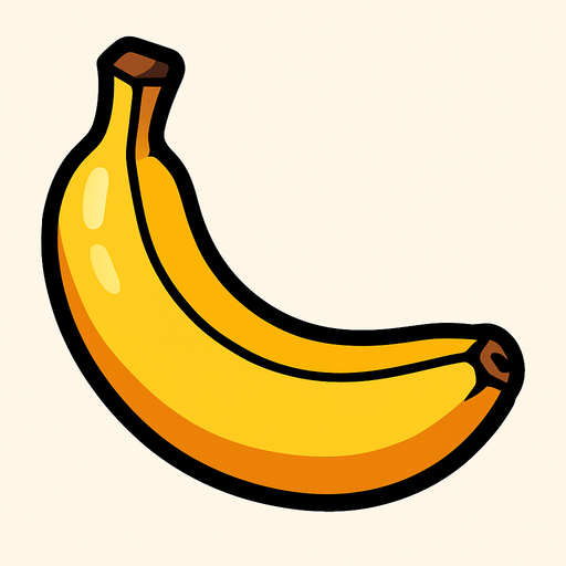 Bir muz fotosu 3d.
In-Game asset.  2d.  High contrast.  No shadows