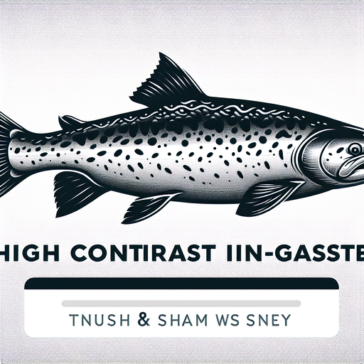 A swimming salmon.
Single Game Texture. In-Game asset. 2d. Blank background. High contrast. No shadows.