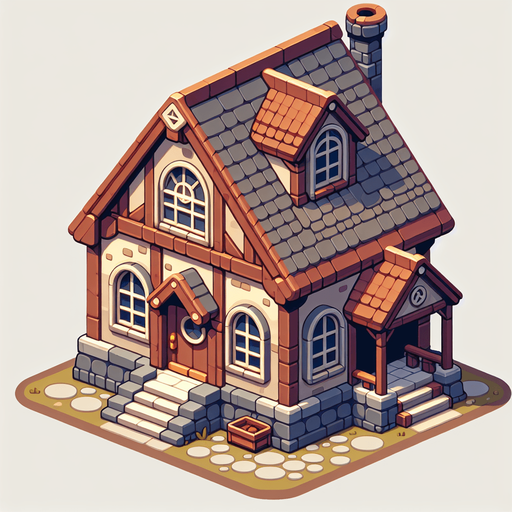 house，low geometry style.
Single Game Texture. In-Game asset. 2d. Blank background. High contrast. No shadows.