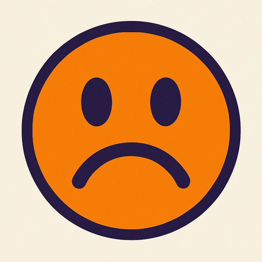 sad face.
In-Game asset.  2d.  High contrast.  No shadows. sad face