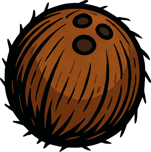 Un coco.
In-Game asset.  2d.  High contrast.  No shadows