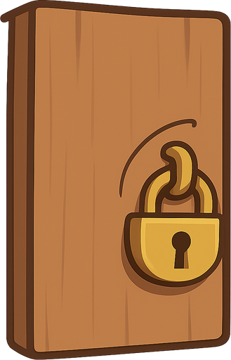 Kilitli kapı. No background. Transparent background. Blank background. No shadows. 2d. In-Game asset. flat