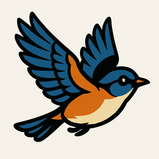 Oiseau qui vole.
In-Game asset.  2d.  High contrast.  No shadows