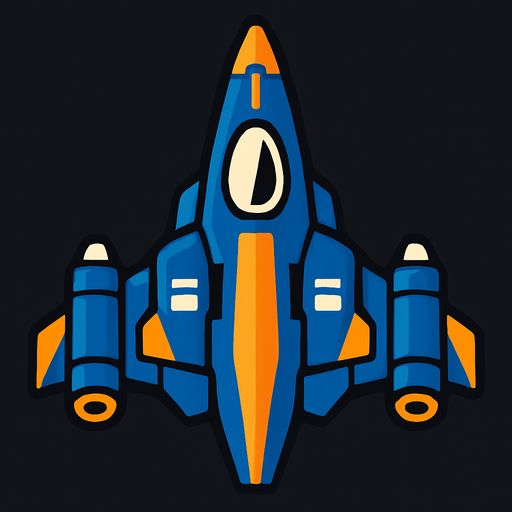 Space ship.
In-Game asset.  2d.  High contrast.  No shadows