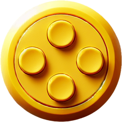 Simple plastic yellow dpad button for a hand held game console, front view.
Single Game Texture. In-Game asset. 2d. Blank background. High contrast. No shadows.
