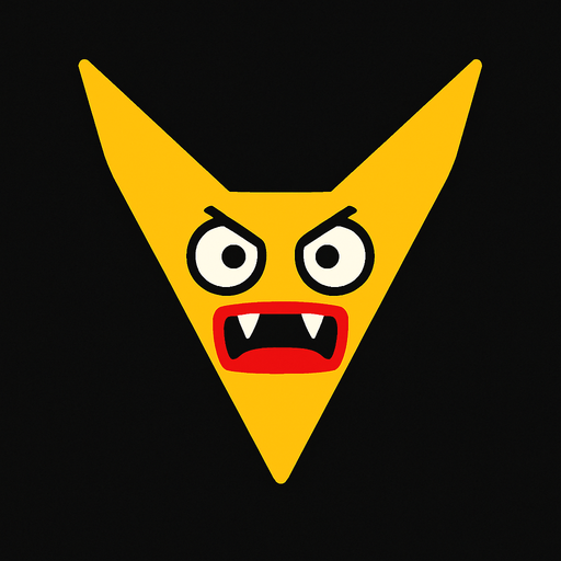 V shape yellow 2d enemy for asset..
In-Game asset.  2d.  High contrast.  No shadows