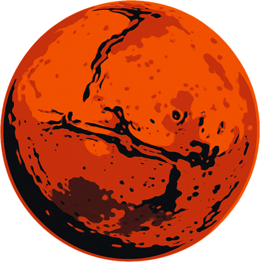 Create mars 3d views.
In-Game asset.  2d.  High contrast.  No shadows