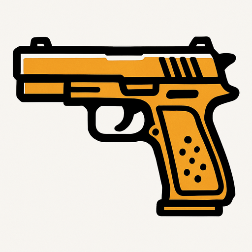 gun.
In-Game asset.  2d.  High contrast.  No shadows