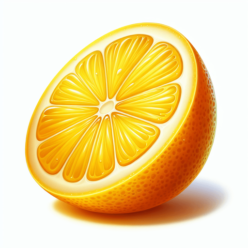 lemon slice.
Single Game Texture. In-Game asset. 2d. Blank background. High contrast. No shadows.