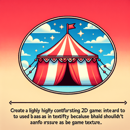 circus tent.
Single Game Texture.  In-Game asset.  2d.  Blank background.  High contrast.  No shadows