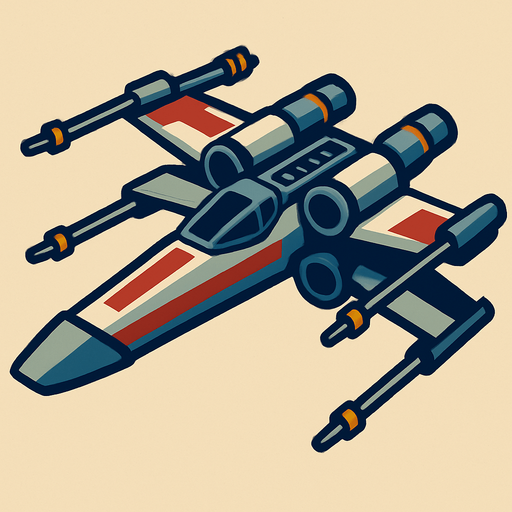 X wing.
In-Game asset.  2d.  High contrast.  No shadows