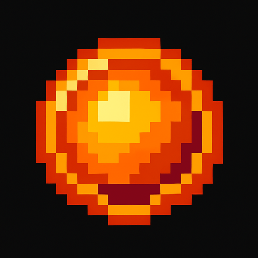8bit orb.
In-Game asset.  2d.  High contrast.  No shadows