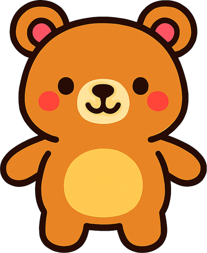 cute bear.
In-Game asset.  2d.  High contrast.  No shadows