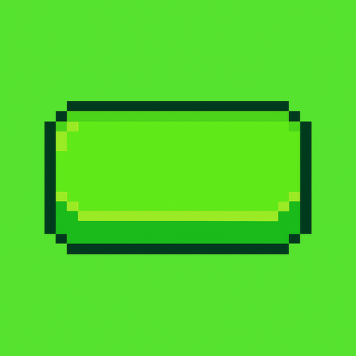 Button blank lime 2d pixilated topdown.
In-Game asset.  2d.  High contrast.  No shadows