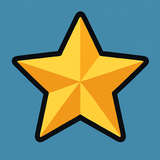 star, 2D.
In-Game asset.  2d.  High contrast.  No shadows