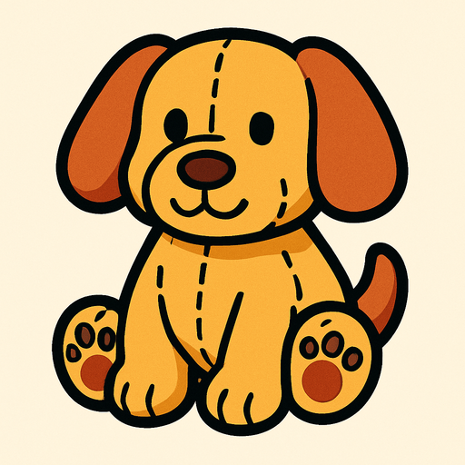 dogPlushie.
In-Game asset.  2d.  High contrast.  No shadows