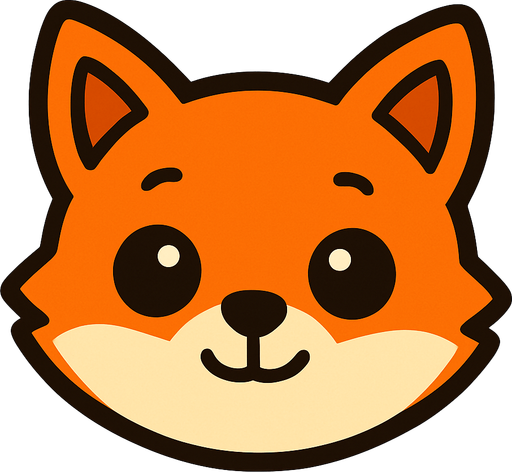 orange cartoon baby fox face.
In-Game asset.  2d.  High contrast.  No shadows