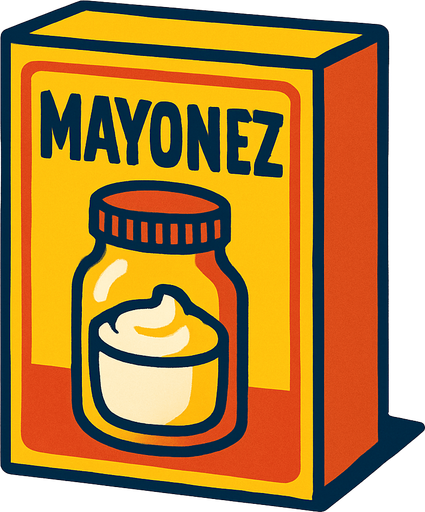 Mayonez kutusu.
In-Game asset.  2d.  High contrast.  No shadows