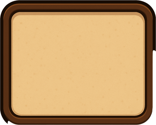 A tan dialog box background with a dark brown border..
In-Game asset.  2d.  High contrast.  No shadows. Cartoon style. 3D image