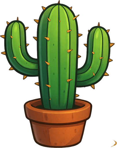 Generame un cactus.
In-Game asset.  2d. Estilo cartoon. Cartoon