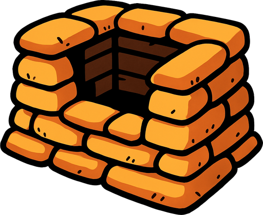 animasyon çizgi dizi tarzında bir siper.
In-Game asset.  2d.  High contrast.  No shadows