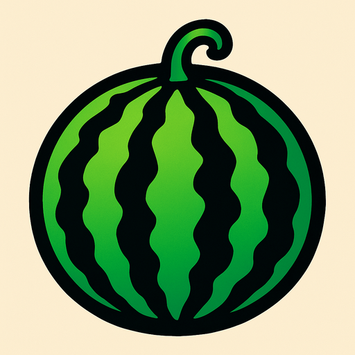 A watermelon.
In-Game asset.  2d.  High contrast.  No shadows