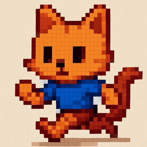 Gatito corriendo pixelart