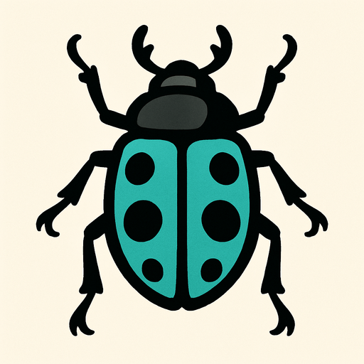 escarabajo.
In-Game asset.  2d.  High contrast.  No shadows