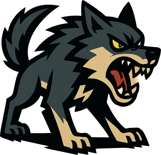 a angry wolve thats in 2d.
In-Game asset.  2d.  High contrast.  No shadows