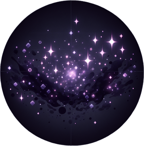 dark magic particle.
Single Game Texture. In-Game asset. 2d. Blank background. High contrast. No shadows.