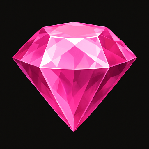 a pink gem realistic.
In-Game asset.  2d.  High contrast.  No shadows
