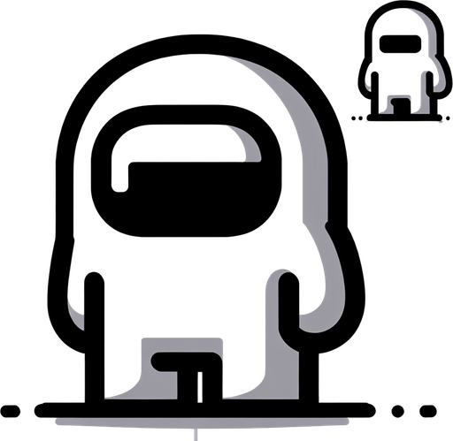 White gameplay character, black outline.
Single Game Texture.  In-Game asset.  2d.  Blank background.  High contrast.  No shadows