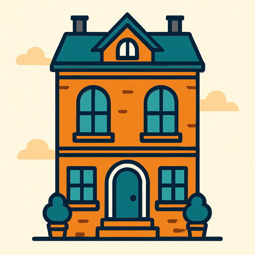 town house.
In-Game asset.  2d.  High contrast.  No shadows