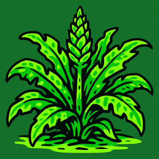 A crazy almost neon green plant that can grow both on in the jungles and on beaches.
In-Game asset.  2d.  High contrast.  No shadows