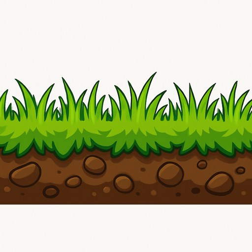 2048x100 pixel ground layer with grass.
In-Game asset.  2d.  High contrast.  No shadows