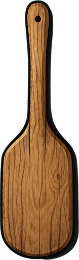 una pala de madera realista.
In-Game asset.  2d.  High contrast.  No shadows