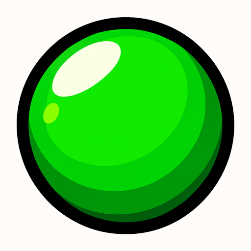 esfera verde.
In-Game asset.  2d.  High contrast.  No shadows