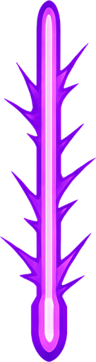 Bala de un rayo láser morado en vertical.
In-Game asset.  2d.  High contrast.  No shadows